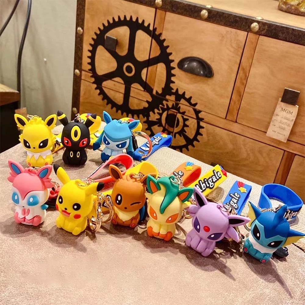 Móc khóa chủ đề hoạt hình Pokemon dễ thương bắt mắt 10 phong cách tùy chọn