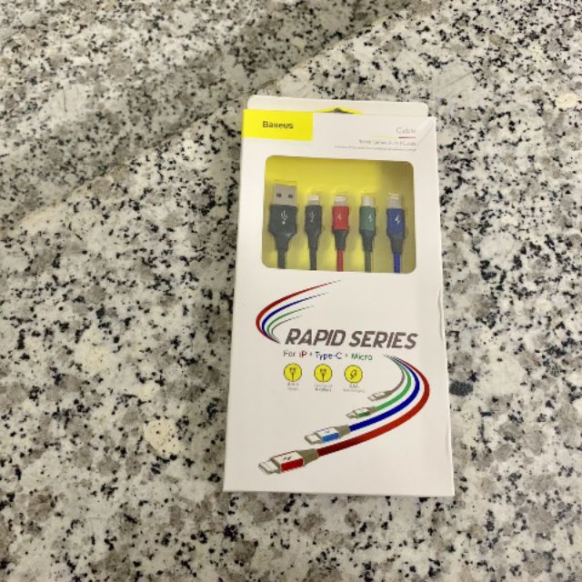 Dây Sạc Baseus 3 Dây Sạc Baseus 4 in 1 (iPhone,type-C,micro)