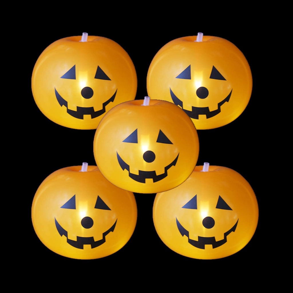 Set 5 Bong Bóng Bí Ngô Có Đèn LED Trang Trí Halloween