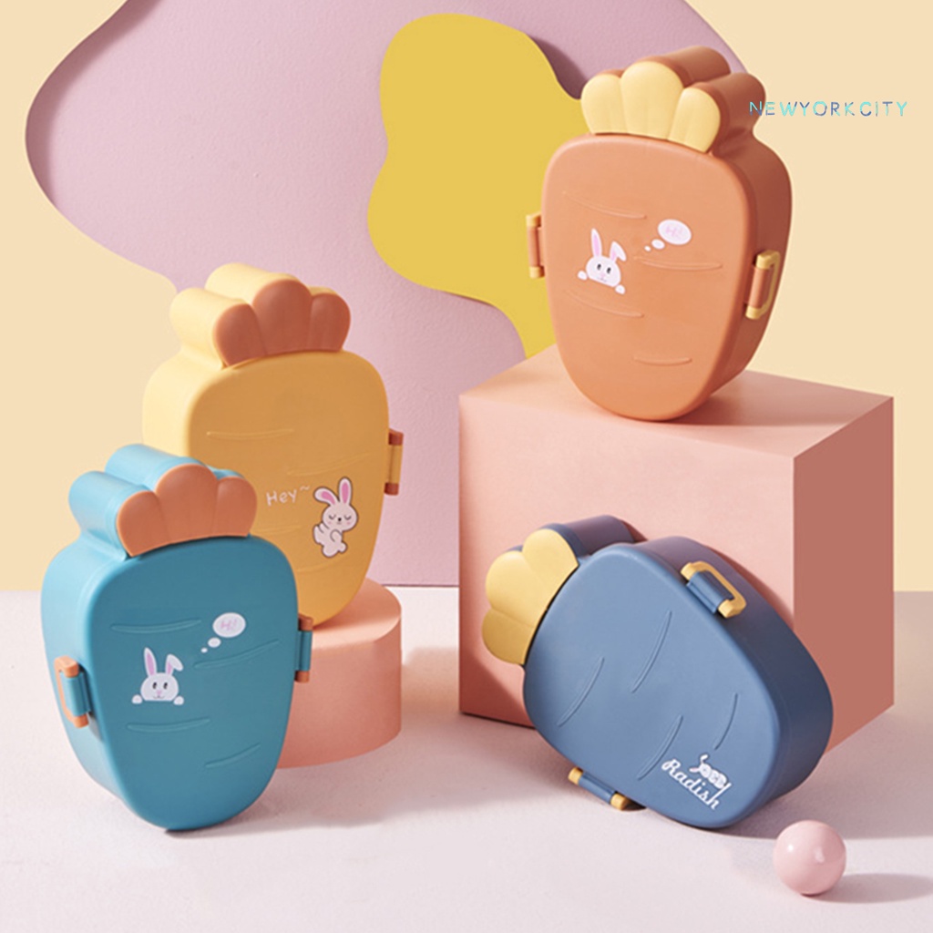 1 Bộ Hộp Cơm Trưa Hình Củ Cà Rốt Hoạt Hình Dành Cho Trẻ Em