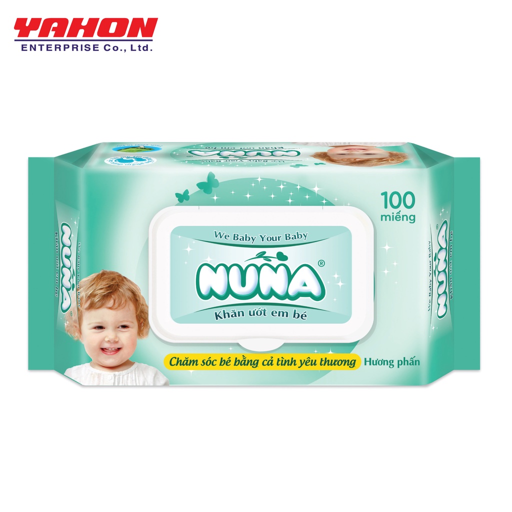 Combo 6 Gói Khăn Ướt Em Bé Nuna Hương Phấn (100 Tờ x 6)