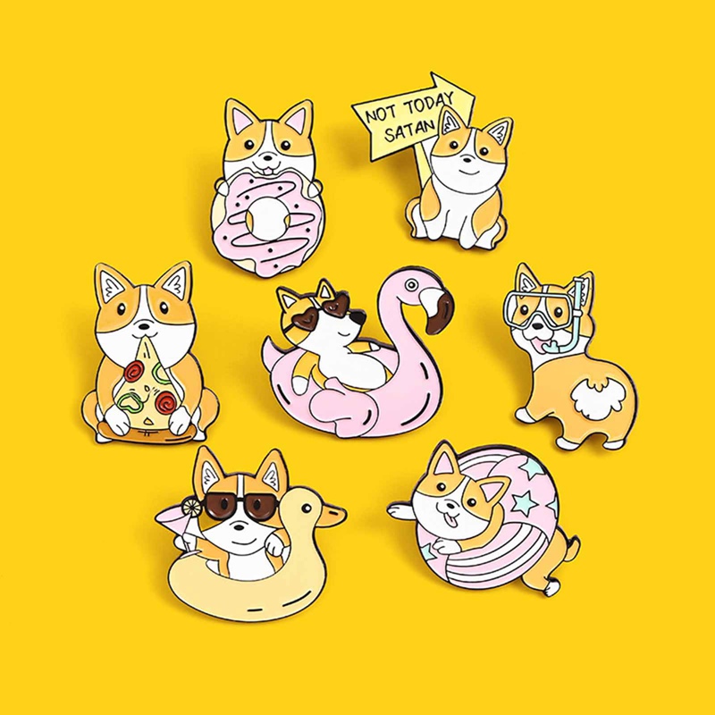 Ghim cài áo hình chó con dễ thương tiện dụng