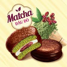 Bánh Chocopie Matcha Nhân Đậu Đỏ - Hộp 12 bánh