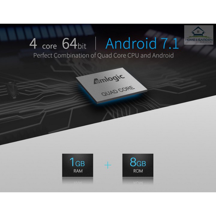 Android TV BOX 4K Quad Core 64bit | Ram 1G | Rom 8Gb | Android 7.1 - Home and Garden
