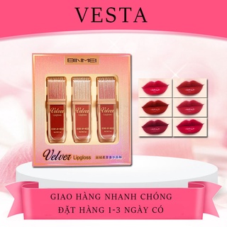 (Giao nhanh)Bộ 3 thỏi son lì Binmei velvet lip glaze nhung matte