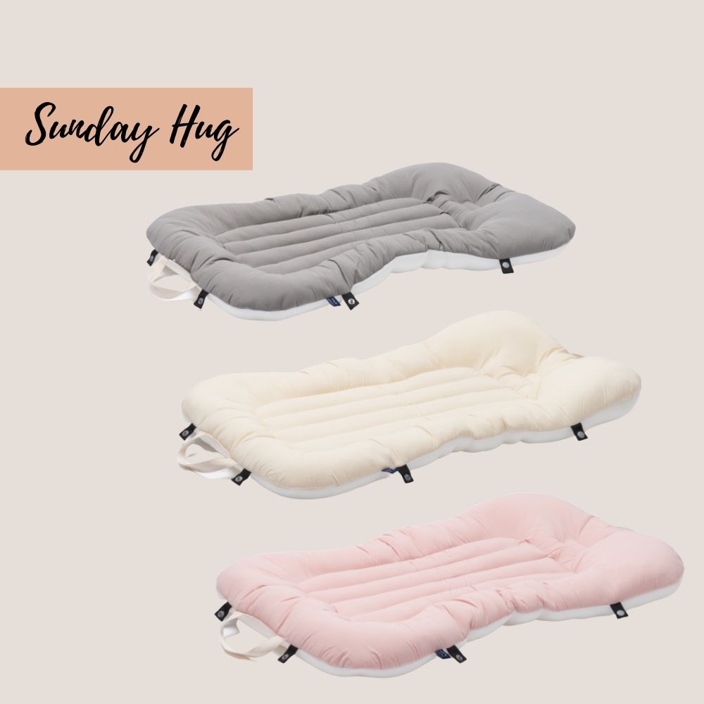 100% nội địa Hàn, Đệm ngủ CAO CẤP Sunday Hug giúp bé ngủ ngon, chơi ngoan, ít quấy khóc, thiết kế thoáng khí, gọn nhẹ