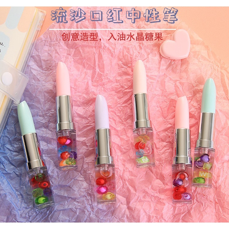 Bút Bi Cute- Bút Bi Nước Son Môi Mực Đỏ