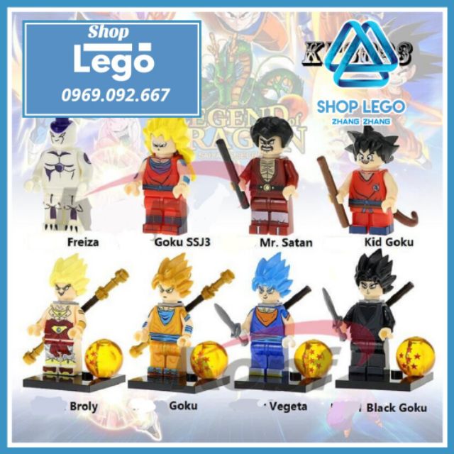 Xếp hình 7 viên ngọc rồng - Dragon Balls Songoku Lego Minifigures Kopf KF8023