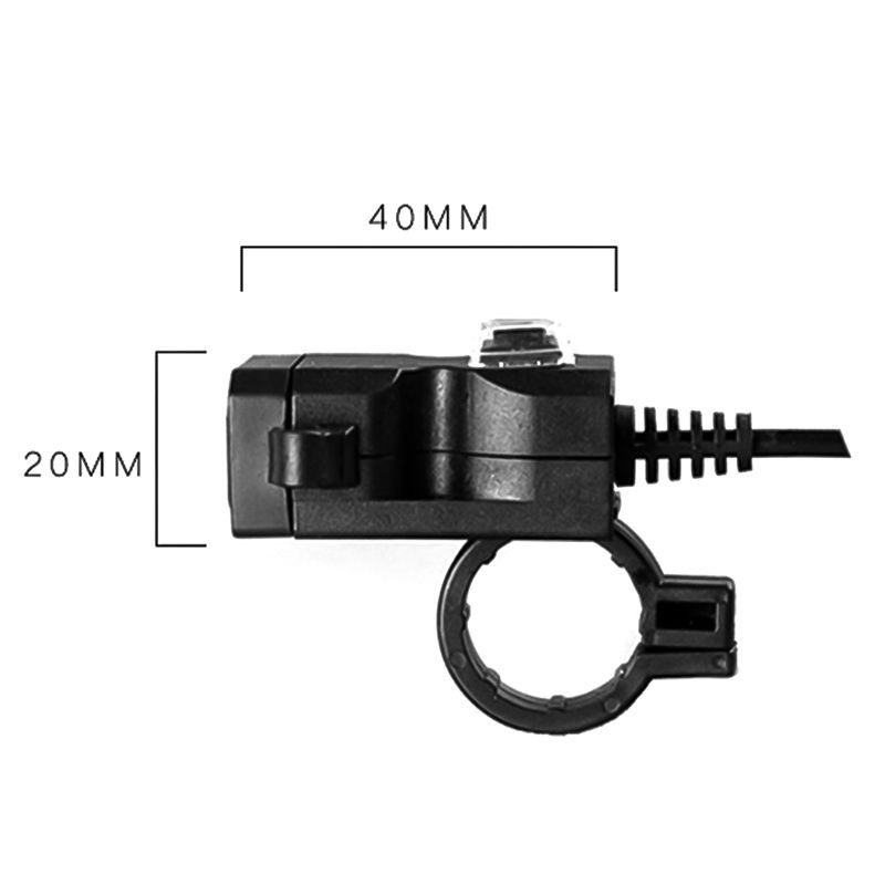 Sạc điện thoại trên xe máy 2 cổng usb có công tắc
