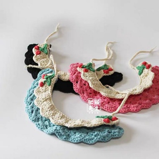Yếm len cherry handmade cho thú cưng
