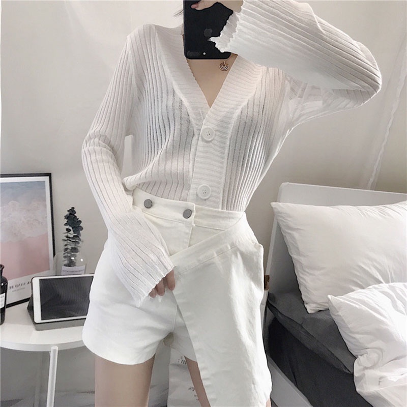 Quần đùi giả váy IELGY dáng chữ A lưng cao vải cotton phong cách Hàn Quốc thời trang dành cho nữ