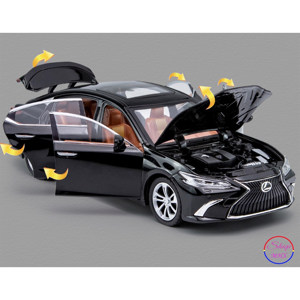 Xe mô hình sắt Lexus Es 300h TẶNG KÈM BIỂN SỐ tỉ lệ 1:24 hãng Jinlifang 3 màu