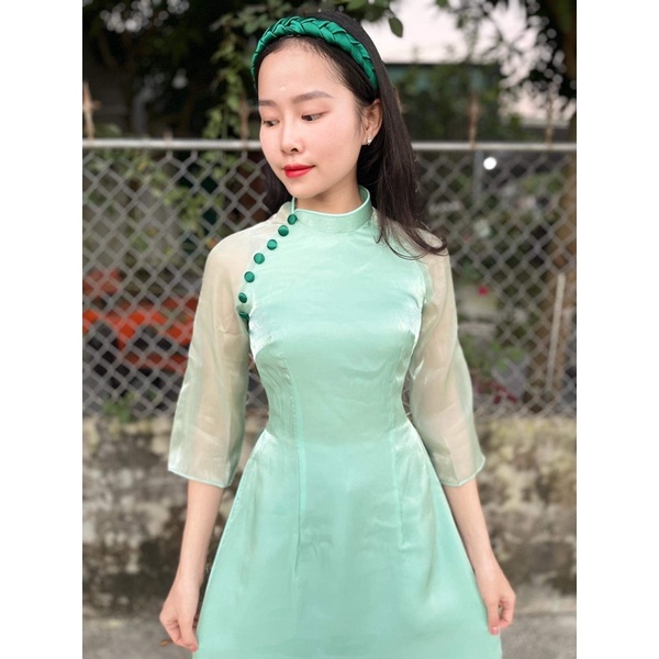 áo dài nữ tơ óng 4 tà, áo dài đẹp, áo dài truyền thống