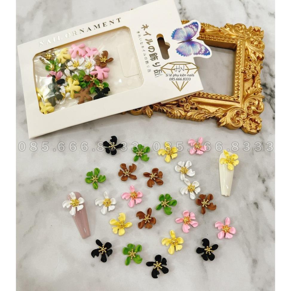 Set charm hoa sứ nhị vàng trang trí móng, phụ kiện nail