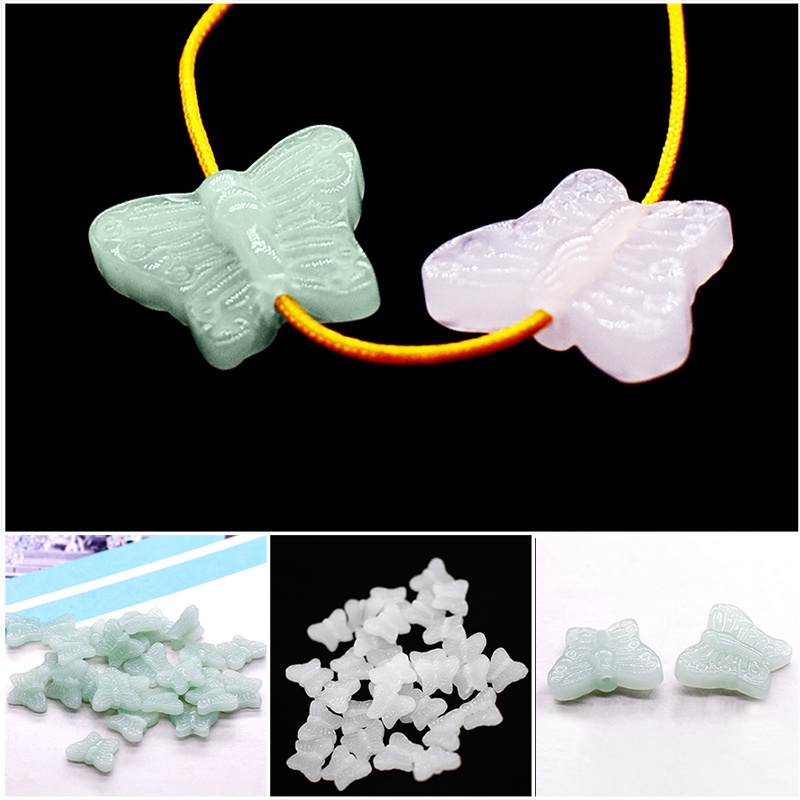 1 charm hình bươm bướm 12*15mm chất liệu bột đá ép nguyên liệu làm trâm làm trang sức cổ trang