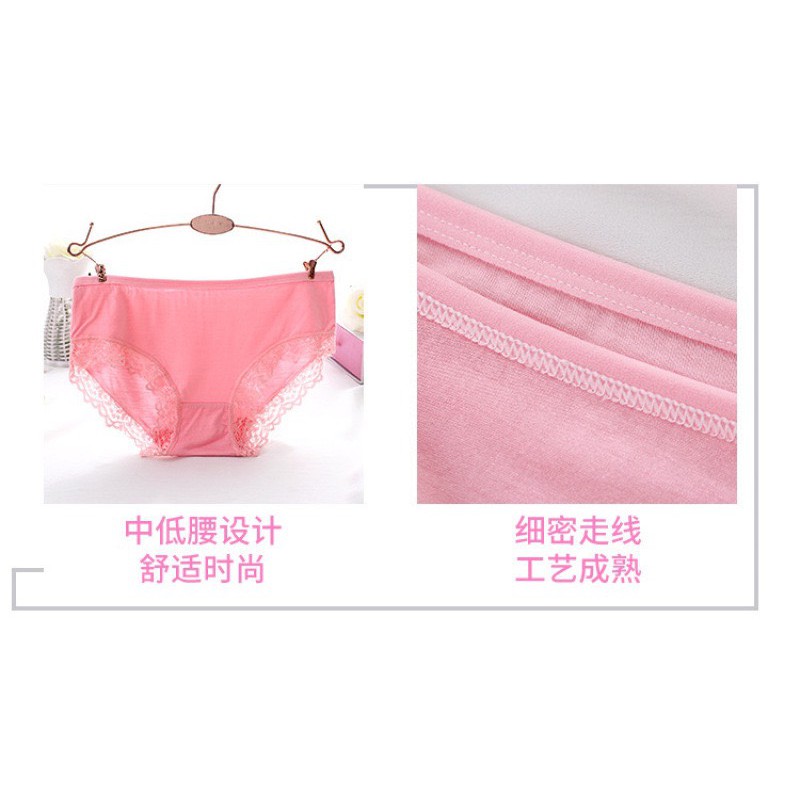 QUẦN LÓT NỮ COTTON KHÁNG KHUẨN PHỐI VIỀN REN ĐIỆU ĐÀ TÔN DÁNG MẪU A010