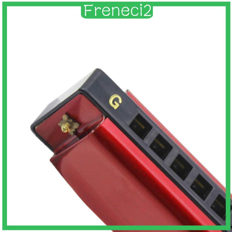 [FRENECI2] 10 Hole 20 Tone Tremolo Harmonica G Key with Portable Case &amp; Cleaning Cloth