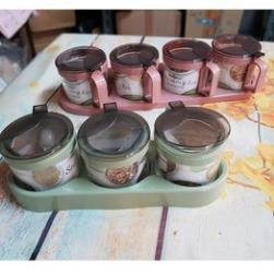 Bộ 2 / 3 / 4 hũ đựng gia vị Cao cấp - Trang điểm cho nhà bếp [ giao màu ngẫu nhiên ]