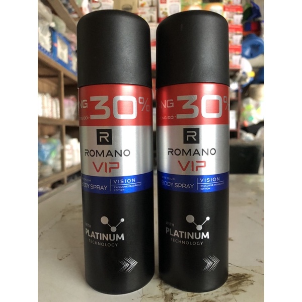 xịt ngăn mùi hương nước hoa Romano vip 150ml tặng thêm 30% thể tích