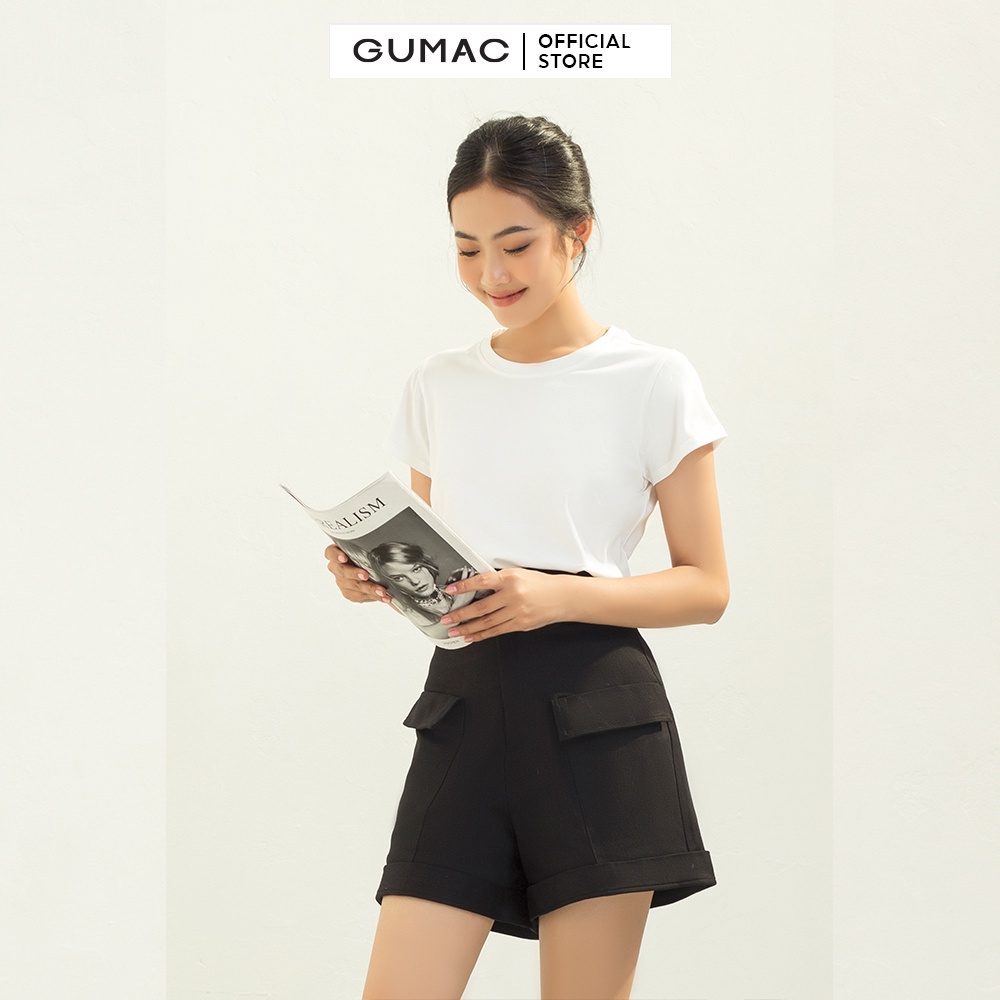 Áo thun nữ cơ bản cổ tròn thời trang GUMAC ATC03018 - chất liệu cotton - mẫu mới