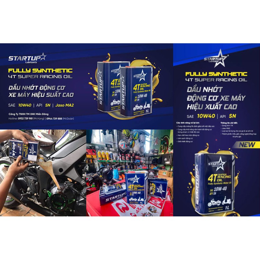 DẦU NHỚT MÁY STARTUP LUBRICANTS 10W /40 ( 1 LIT ) MOTO PKL 100cc /1000cc