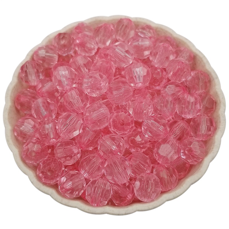 Set 100 Hạt Xỏ Lỗ Tròn 8mm Bằng Acrylic Trong Suốt Nhiều Màu Sắc Dùng Làm Trang Sức DIY