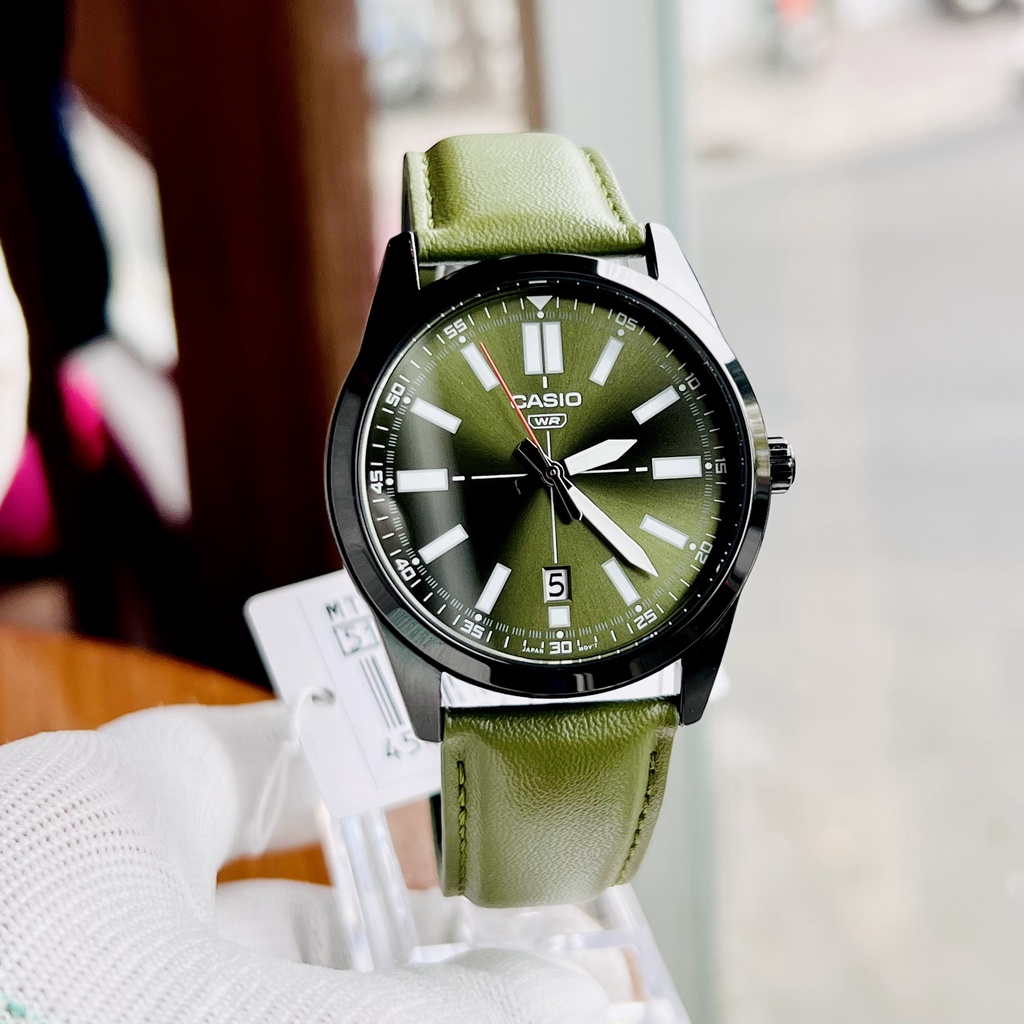 Đồng hồ nam dây da Casio MTP-VD02BL-3E chính hãng