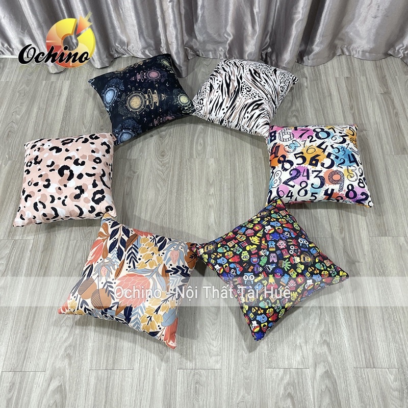 Gối Vuông, Gối Vuông Tựa Lưng Sofa Phong Cách Kẻ Hiện Đại Size 45-45 (Hàng Có Sẵn)