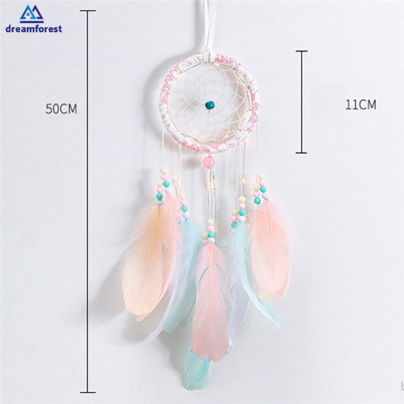 Dreamcatcher gắn đèn LED treo tường dùng để trang trí nhà