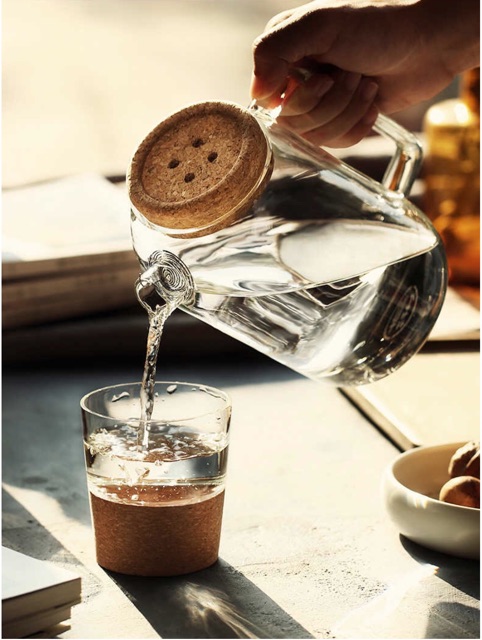 Bình nước thuỷ tinh nghiêng 1l