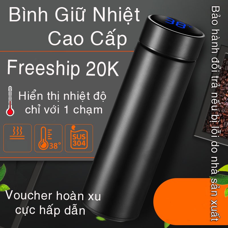 Bình Giữ Nhiệt Inox Giữ Nóng Và Giữ Lạnh Hiển Thị Nhiệt Độ Nước Dung Tích 500ml Có Bảo Hành | BigBuy360 - bigbuy360.vn