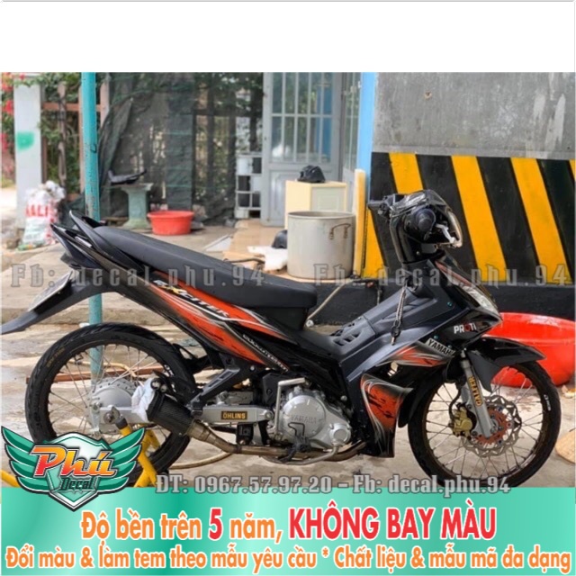 Tem rời Exciter 2010 Cam đen Trắng sữa -1