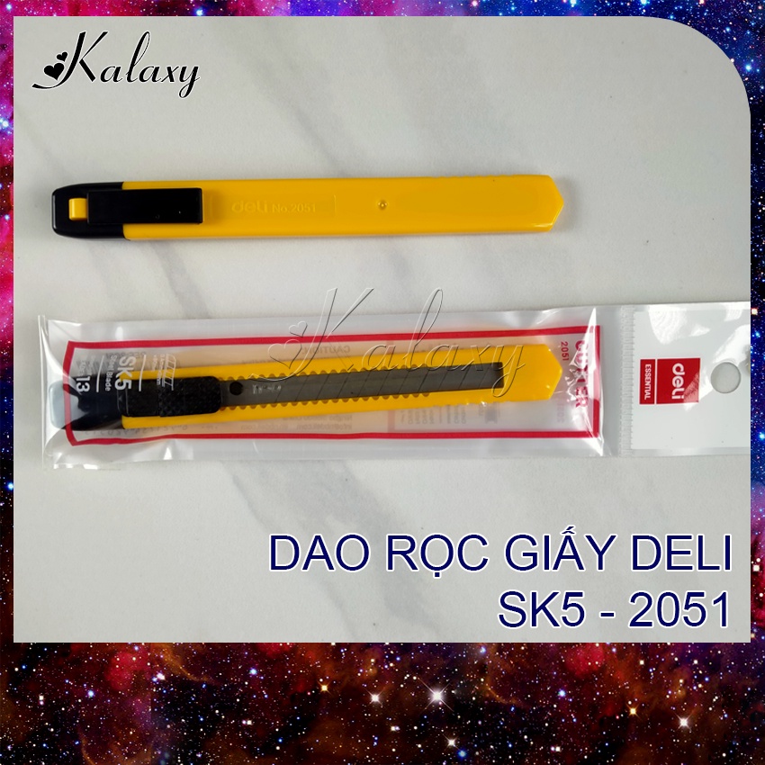 Dao rọc giấy DELI SK5-2051, dài 9cm, Dao chuốt viết chì vẽ hình họa