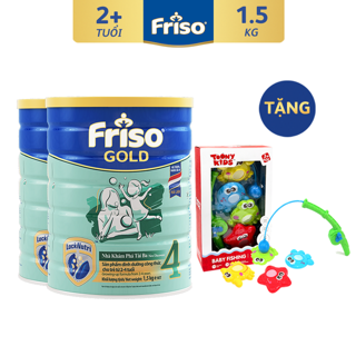 [Tặng Bộ Câu Cá Toonykids] Combo 2 Lon Sữa Bột Friso Gold 4 (1500G/Lon)