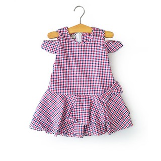 Đầm kate sọc caro bé gái cao cấp, chất kate mềm giá sale tốt nhất