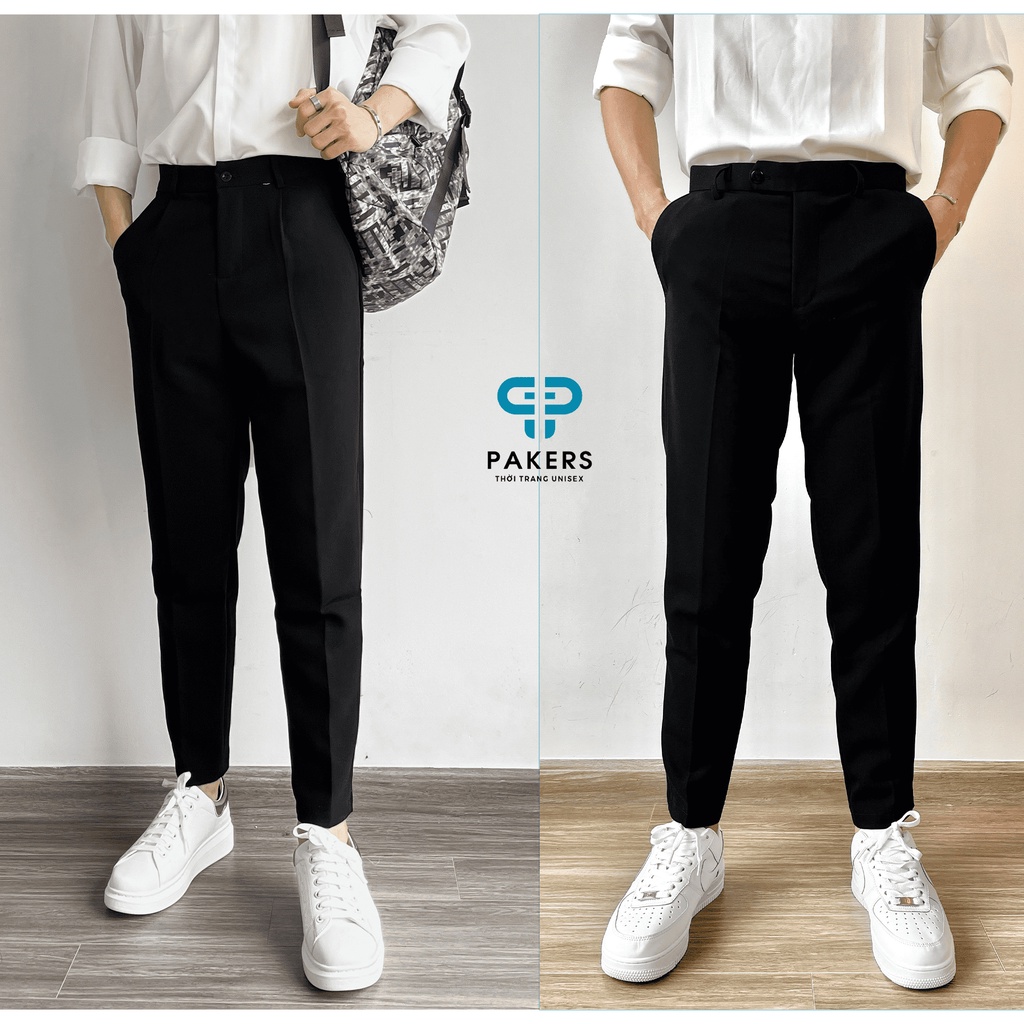 Quần âu nam Pakers Unisex, quần tây nam dáng ôm chuẩn vải co giãn, không nhăn cao cấp A01