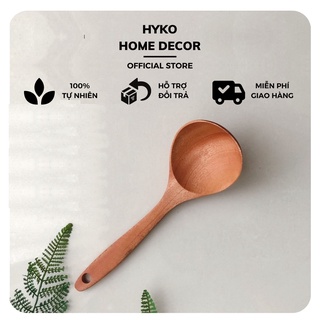 Muôi canh, vá canh gỗ - muỗm gỗ. Vá múc canh bằng gỗ nhãn không sơn