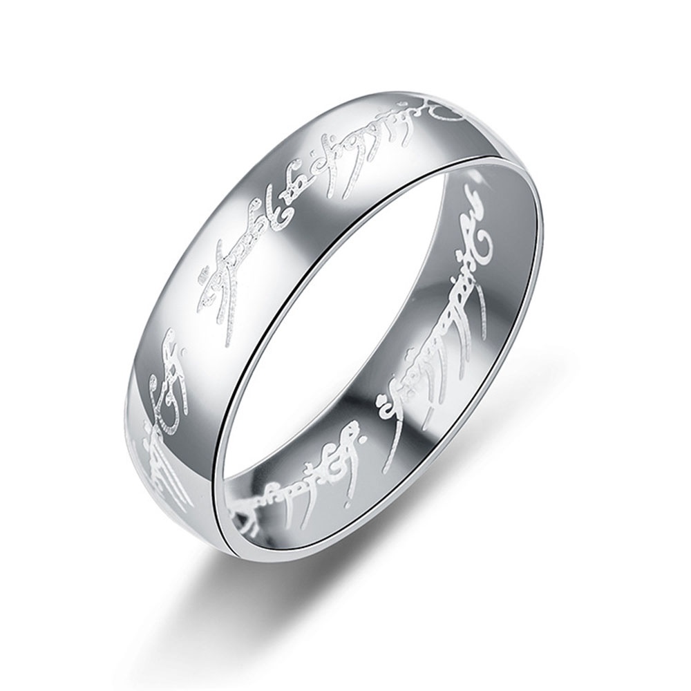 1 Nhẫn Thép Không Gỉ Khắc Chữ Lord Of The Rings Thời Trang Cho Nam Nữ
