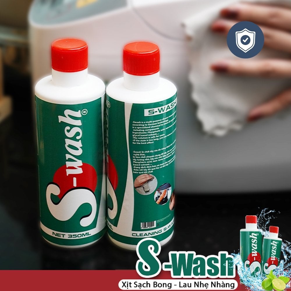 TẨY SIÊU TẨY ĐA NĂNG S_WASH Xịt là sạch tẩy dầu mỡ, cặn canxi, vết bẩn lâu ngày trên gạch đít xoong dung tích 400ml