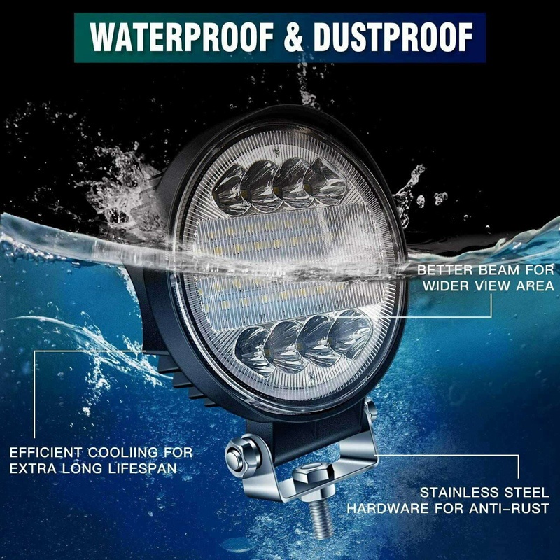 Bộ 2 Đèn LED Sương Mù 4 Inch Màu Hổ Phách Cho Xe Hơi