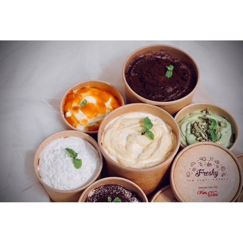 100 tô kraft nắp giấy đựng kem,cơm, mì, phở, soup, đựng thực phẩm (240 ml 360 ml 470 ml 550 ml 760 ml) bao gồm nắp giấy