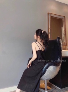 Váy 2 dây đan lưng chất đũi 3 màu