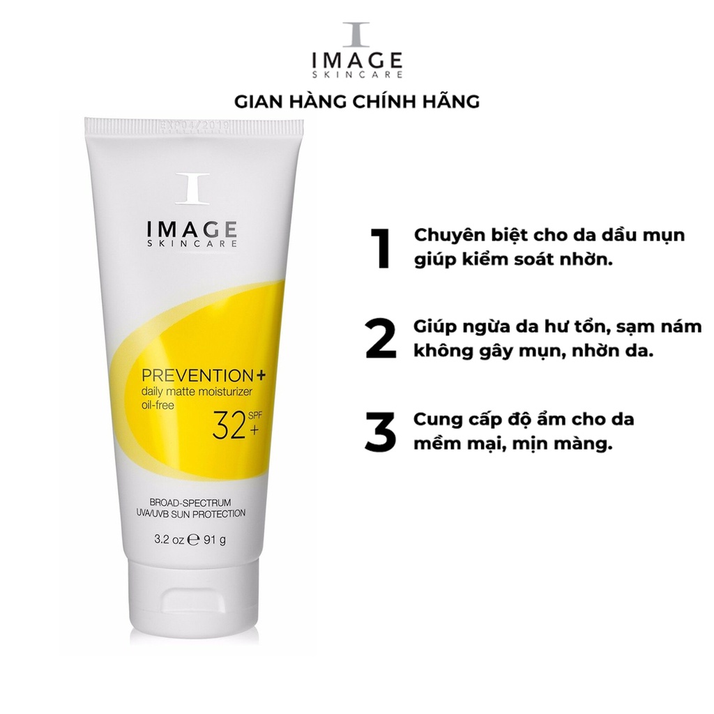 Kem chống nắng dành cho da dầu Image Skincare Prevention+ Daily Matte Moisturizer SPF30+ 91gr