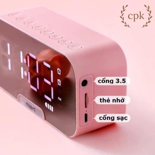 Loa bluetooth mini G10 cao cấp, kiêm đồng hồ báo thức ,nghe đài FM, màn hình tráng gương hiển thị đèn led - BH 1 đổi 1