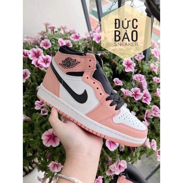 Jordan hồng đen cao cổ .  Giày jd1 11 hồng cao thể thao nam nữ sneaker Full box