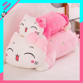 Gấu bông, gối ôm mèo kitty nằm màu hồng cute mềm mại - Unishop