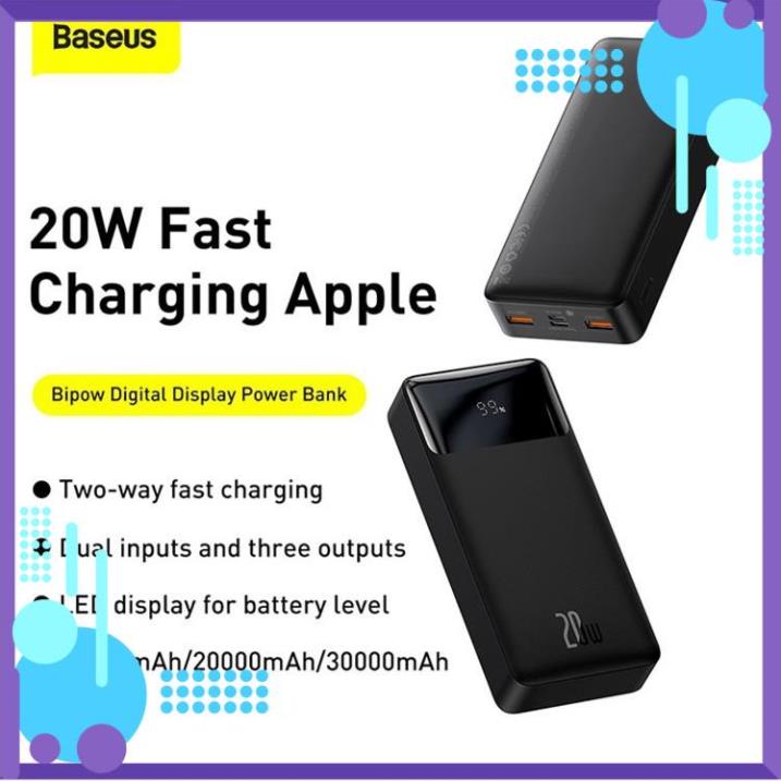Pin sạc dự phòng Baseus Sạc Nhanh 20w Dung Lượng 10000/20000 mAh Tích Hợp Đèn LED Chính hãng Baseus