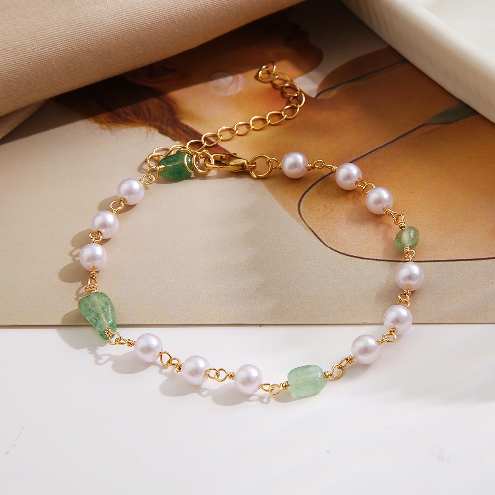 Lắc chân nữ AY mạ bạc/ vàng kim phối mặt phụ kiện phong cách thời trang cổ điển