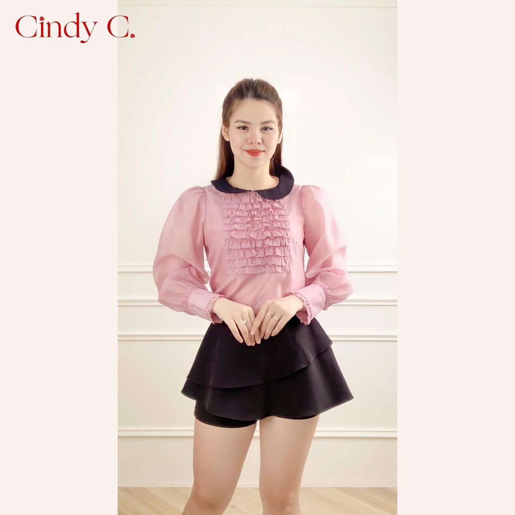 Áo sơ mi dài tay Sweet Cindy C nhẹ nhàng nữ tính 813