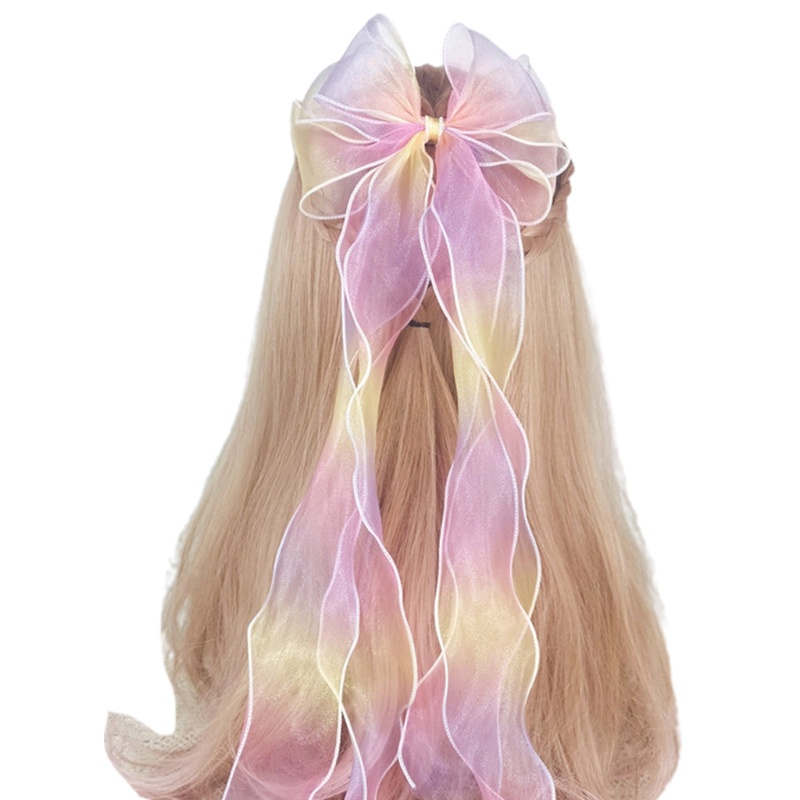 Kẹp Tóc Nơ Ruy Băng Màu Gradient Cỡ Lớn